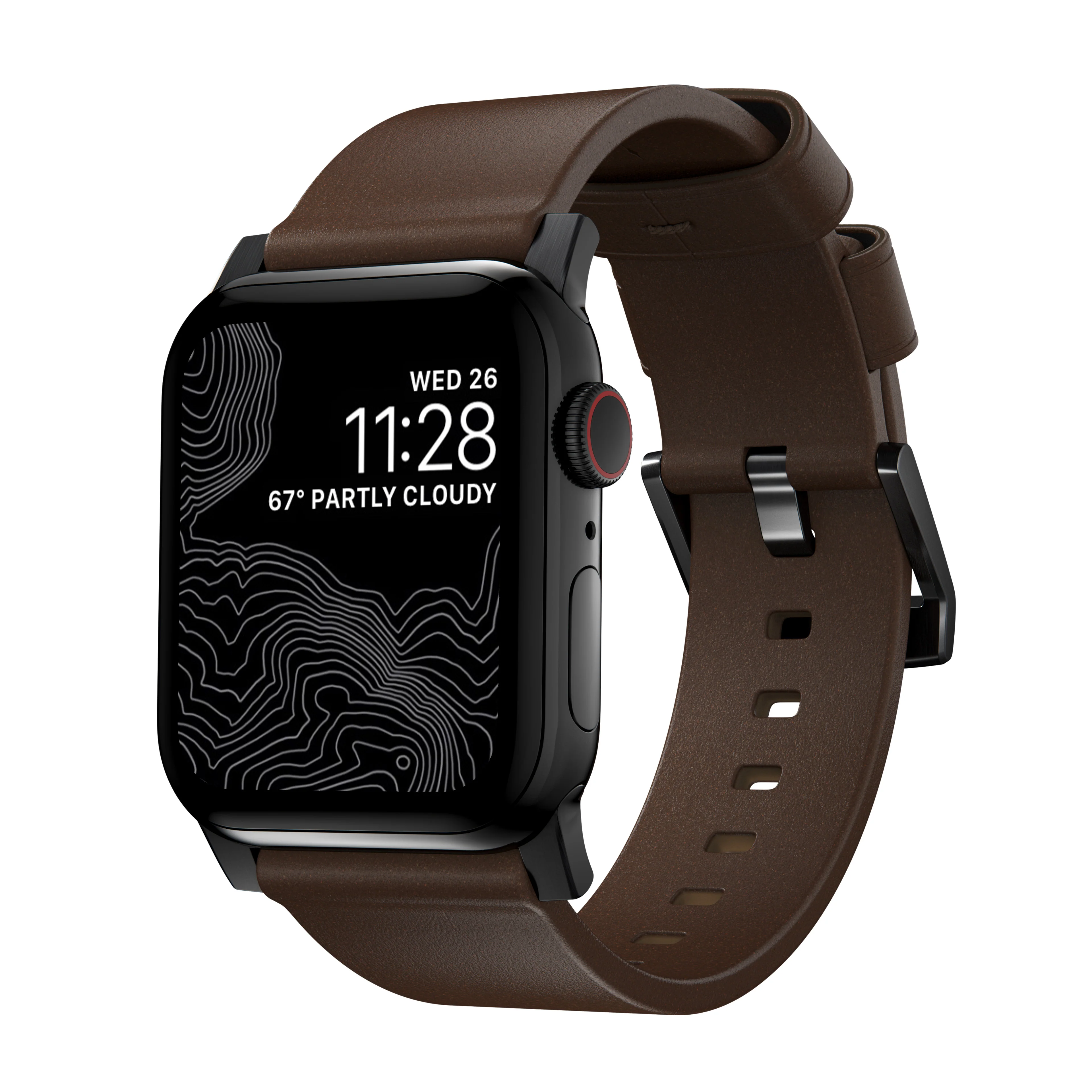 Nomad 49/46 mm Moderne Skinnrem med Svart Spenne - Brun