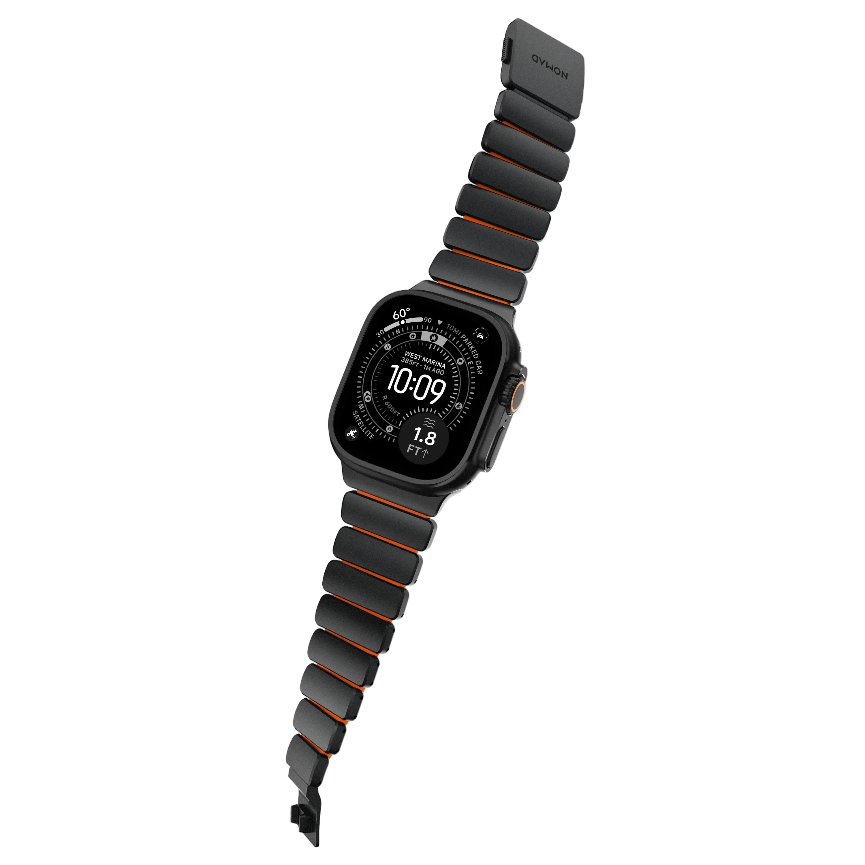 Nomad 49/46 mm Stratos Band Reim - Black Titanium/Ultra Orange - Image 4