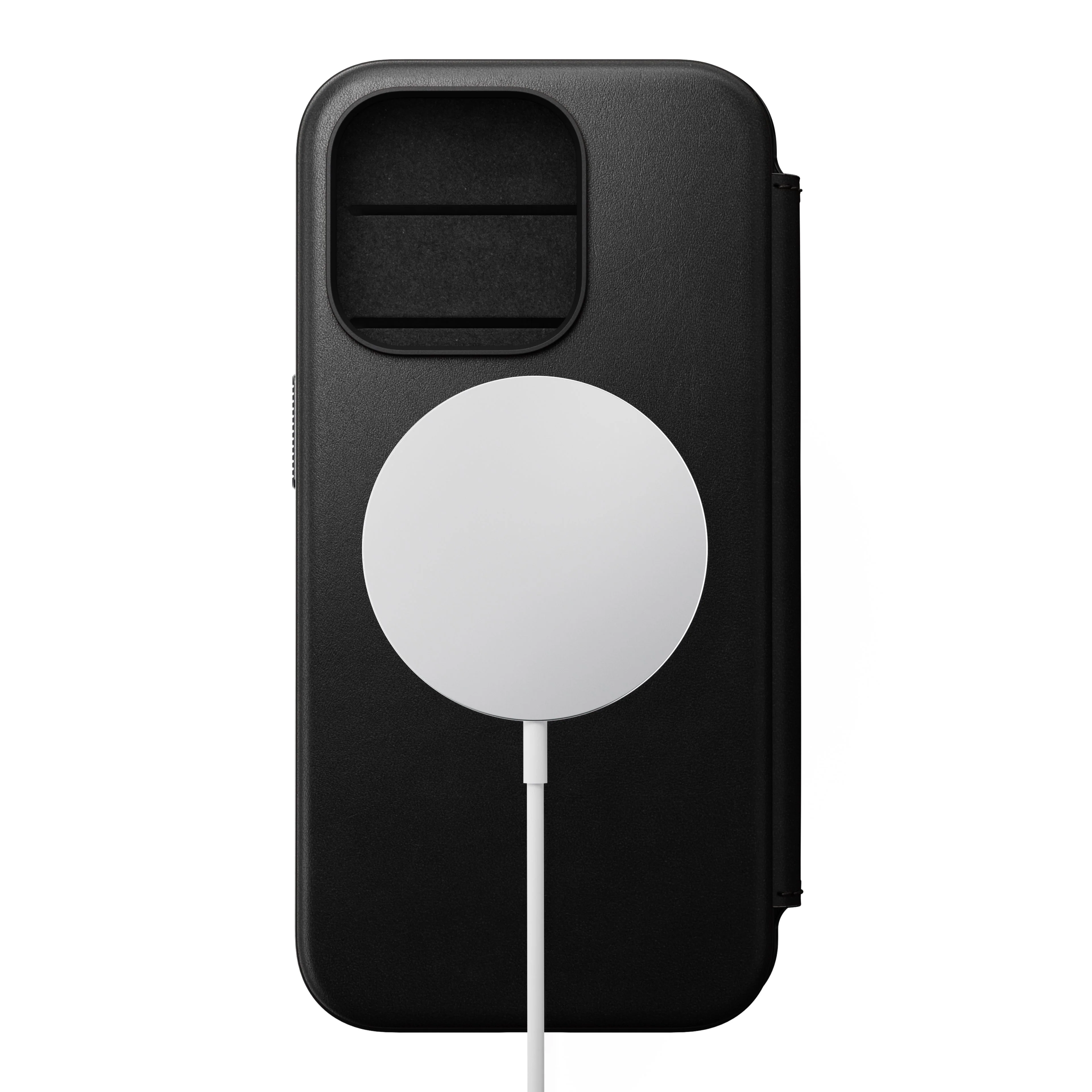 Nomad Lommebokdeksel i skinn med MagSafe til iPhone 15 Pro - Svart - Image 2
