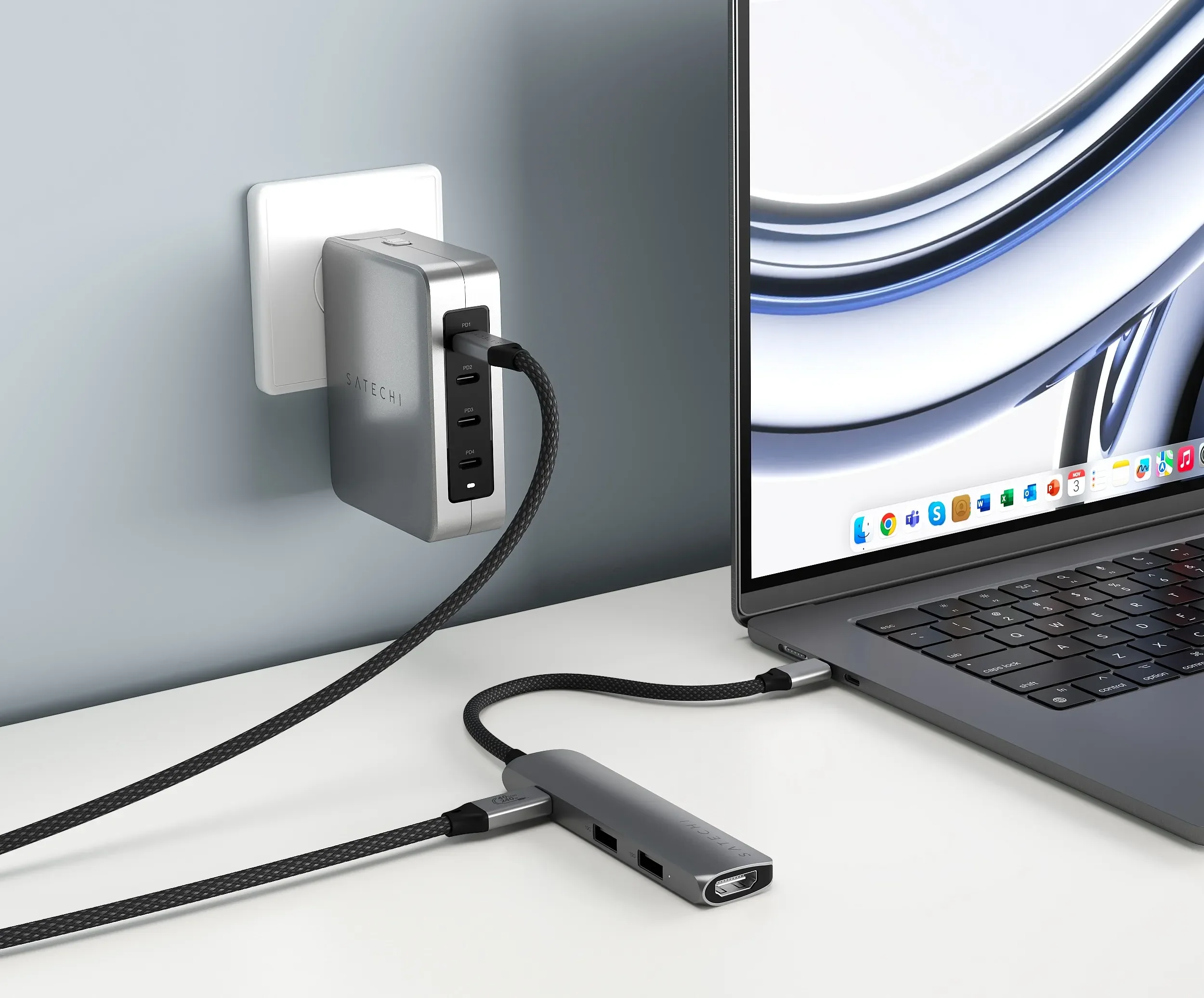 Satechi Slim 4 Multiport Adapter - Stellargrå - Image 5