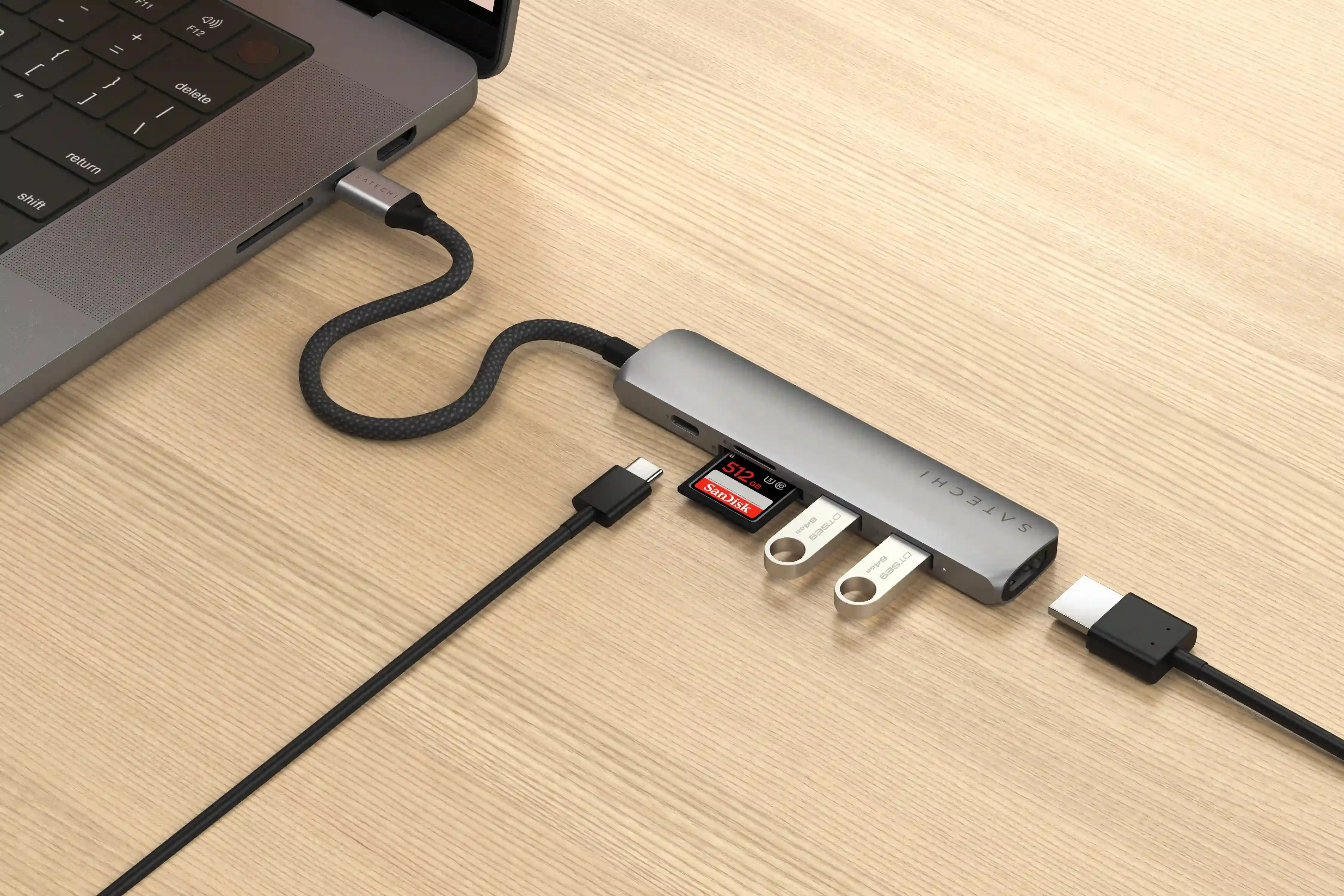Satechi Slim 6 Multiport Adapter - Stellargrå - Image 4