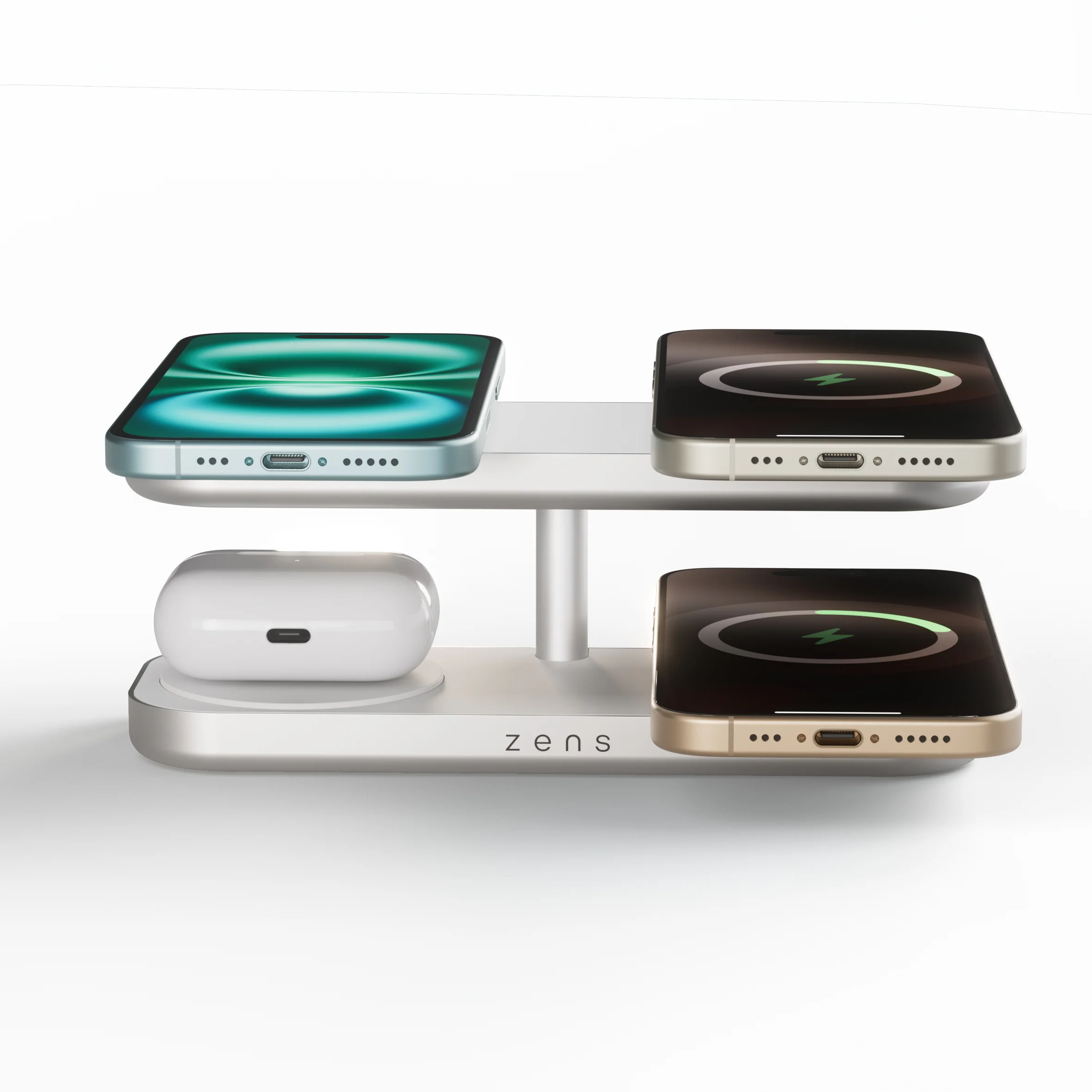 Zens Quattro Pro 4 Qi2 Trådløs lader - Hvit - Image 2
